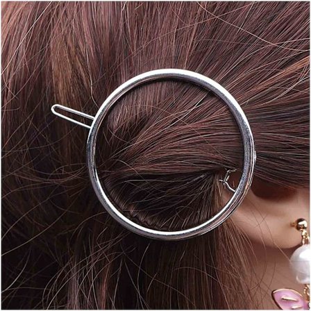 Boho sirkel hårklemme sølv sirkel hårnål klemme vintage hul