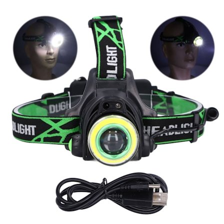 LED Pannlampa T6 Utomhus Induktion USB Uppladdningsbar Roterande Fokus COB Strålkastare