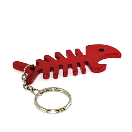 Avaimenperä - Pullonavaaja - Kalanruoto - Punainen