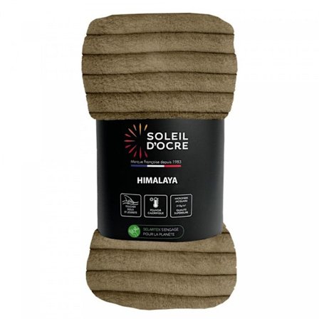 Sängöverdrag i flanell och sammet 180x220 cm HIMALAYA kamel, av Soleil d'ocre