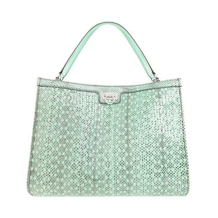 Salvatore Ferragamo, Trifolio shopper bag Groen, Dames, Maat:ONE Size,leer