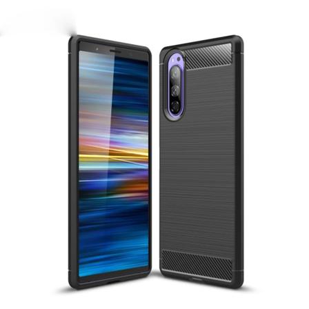 Sony Xperia 5 Karbon Fiber Texture Skal - Svart Svart