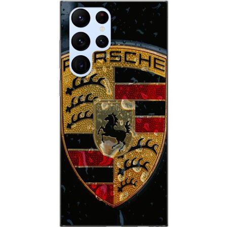 Kompatibel Mobilcover til Samsung Galaxy S22 Ultra 5G Porsche logo plakat luksusbil mærke våben sportsvogn emblem Stuttgart klassisk retro design bil