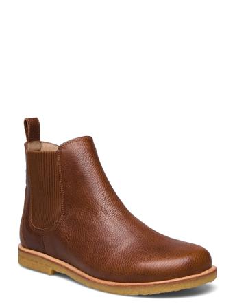 Booties - Flat - With Elastic Shoes Chelsea Boots Brun ANGULUS