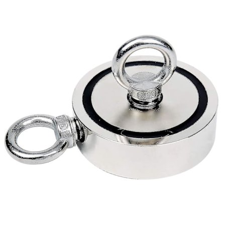 Kaksipuolinen kalastusmagneetti, suuri neodyymimagneetti silmäpultin kanssa, voimakas magneetti magneettikalastukseen, aarteenetsintään