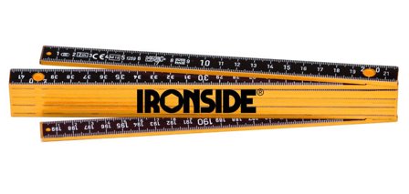 Ironside 102964 Meterstokk gul, svart 2 m, Måleinstrumenter