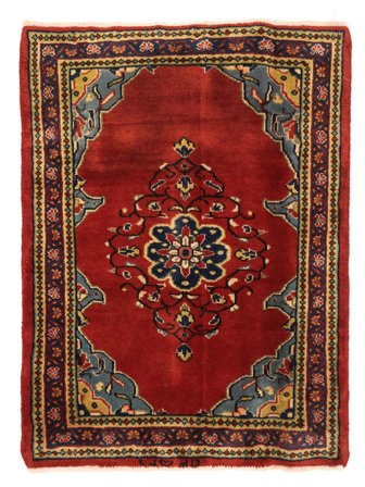 Tapis Hamadan 80X100 Rouge Foncé/Noir (Laine, )