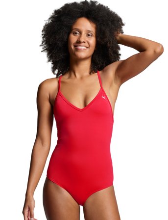 Puma Swim Puma Swim Women Vneck Padded Swimsuit 1P - Red - S