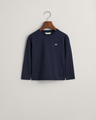 GANT - Langermet T-skjorte med Shield-logo til barn evening blue