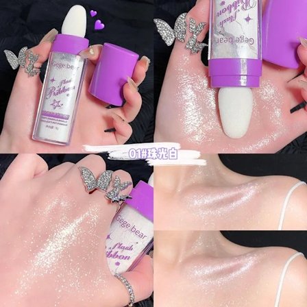 Highlighter Powder White Moonlight Polvo De Hadas Glitter Shimmer Contour Shading Lilluminator for Women Ansikte Makeup
