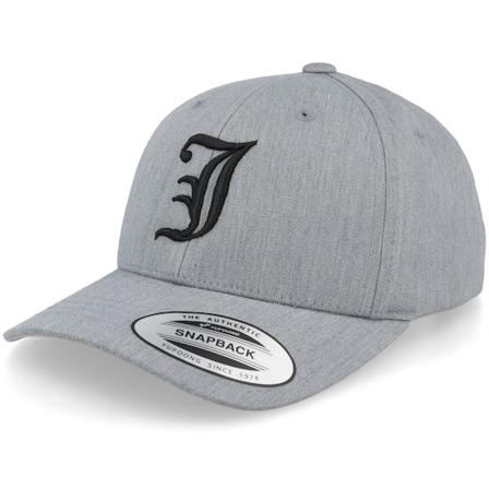 Kiddo Cap - Grijs adjustable Cap - Kids J Letter 3d Heather Grey Adjustable @ Hatstore