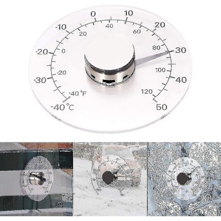 Vægmonteret Vindue Termometer Udendørs Indendørs Transparent Batterifri