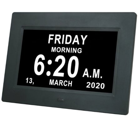 8-tums demensursklocka Alzheimers klocka Stor digital kalenderklocka för seniorer, klocka med dag och datum