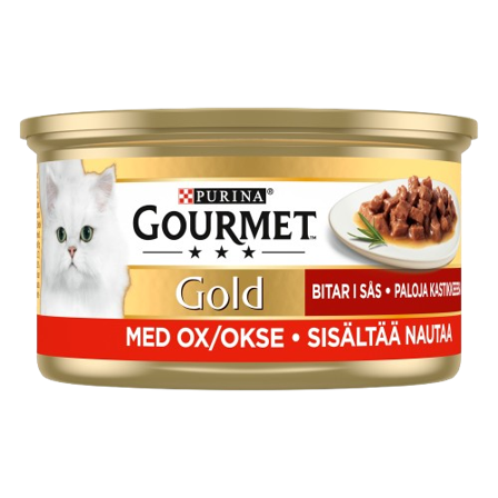 Purina Gourmet Gold - Chunks Gravy Beef - Bokser 85 g - Katt - Kattefôr & kattemat - Våtfôr og våtmat - ZOO.no