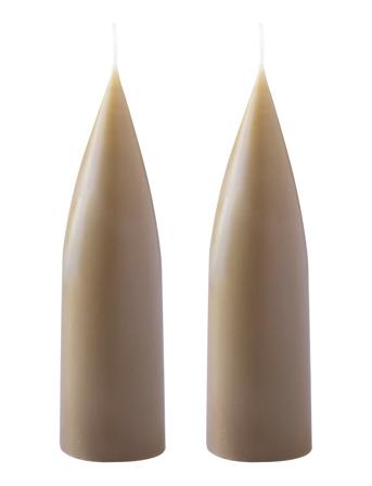 Hand Dipped C -Shaped Candles, 2 Pack Home Decoration Candles Block Candles Beige Kunstindustrien