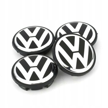 4-pak - Volkswagen VW navkapsler / navkapsel emblem - Sølv