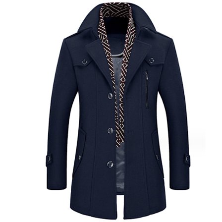 Mænds Herringbone Tweed Lang Frakkejakke