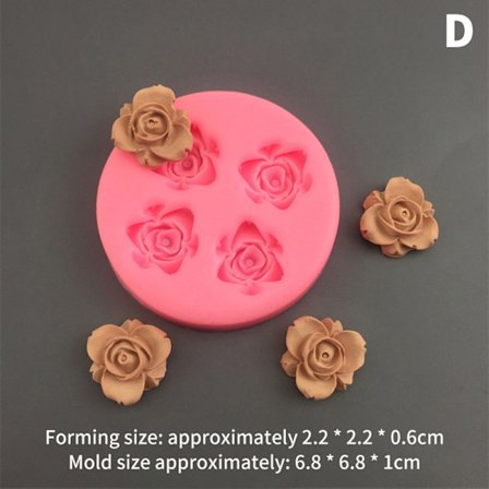Mini 3D Rose Flower Shape Silikon Mold Bloom Rose Chocolate Fo