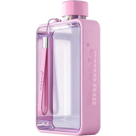 MoChic Platt Vattenflaska Reseflaska Portabel Resemugg BPA-fri A5 Vattenflaska för Sport Camping Gym Fitness Utomhus 384ml Får plats i Vilken Väska 