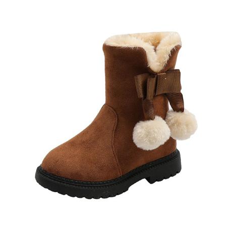 Toddler Plyschfodrade Fluffiga Snöstövlar Sida Zip Varm Sko