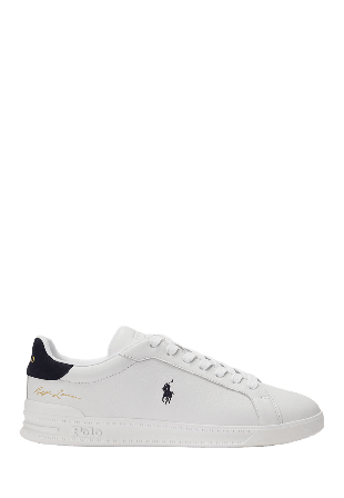 Ralph Lauren Heritage Court II Leather Sneaker Sneakers Herr Vit 43