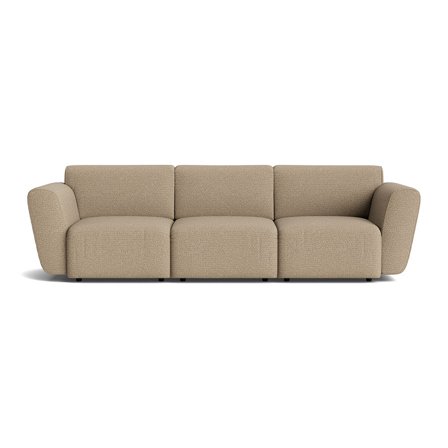 Eksklusiv 3 Personers Sofa: Raisa Beige, Slidstærk Polyester, Massiv træramme - 272x94x78cm - Komfortabel og Stilfuld Sofa til Stuen