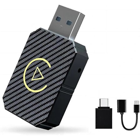 Trådløs CarPlay-adapter Oppgradert, Trådløs CarPlay-dongle, Konverterer Kablet CarPlay til Trådløs, Plug and Play CarPlay Trådløs Adapter