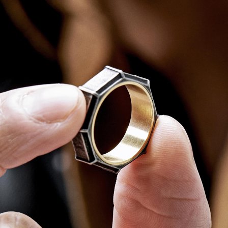 Pearce Torque Vintage and Gold-tone Ring for Men - Steel rings