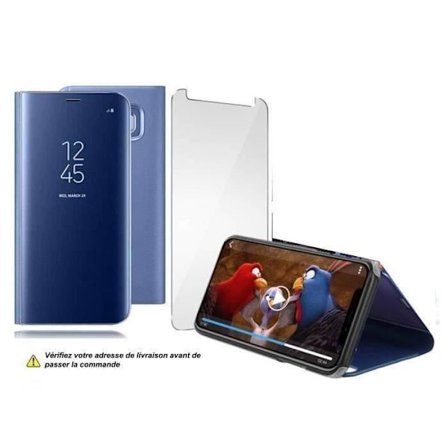 Coque Etui Flip - MISSTARS - SAMSUNG GALAXY A41 - Spejl Effekt - Stød Beskyttelse - Blå