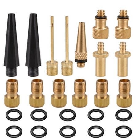 25 kpl pyörän pumpun adapteria, polkupyörän venttiili (DV/AV/SV) pallopumpun neula