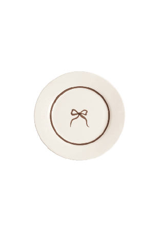 Pick A Poppy Bow Assiett - 22 Cm Glas & porslin Brun
