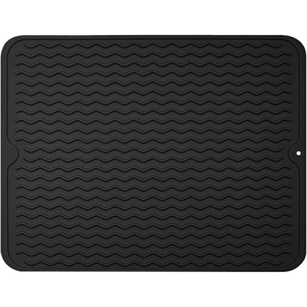 Tiskialtaan kuivausalusta, 40 x 50 cm silikoninen tiskialtaan kuivausalusta, keittiön tiskialtaaseen, nopeasti kuivuva, lämmönkestävä, liukumaton - 