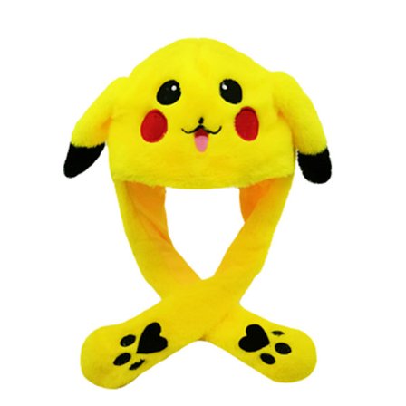 Plys og varm kaninhat med LED-lys, hoppende hat Light-Free Pikachu Hat