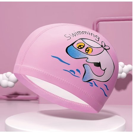 Søte svømmehetter for barn Svømmehette Tegneserie Elastisk PU Svømming