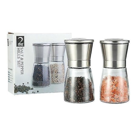 Pepparkvarn 304 Rostfritt Stål Pepparkvarn Kryddflaska Set 2st