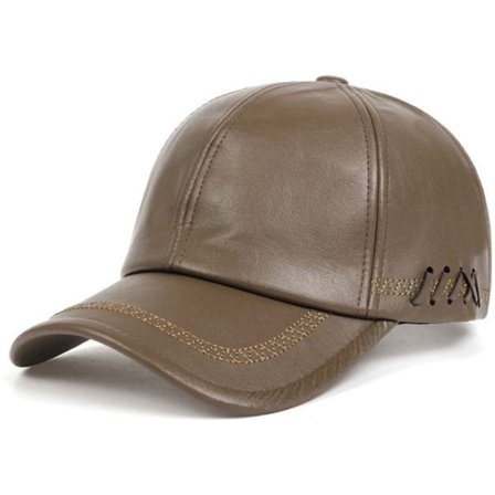 Læder Baseball Caps Termiske Hatte KHAKI