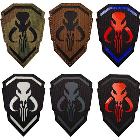 Sett med 6 Mythosaurus reflekterende lapper - Infrarøde lapper - wit