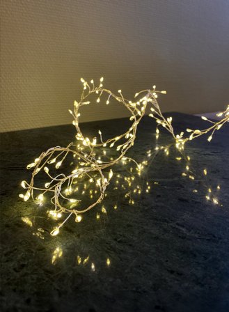 Lyslenke Stringlight cluster 2m IP44 200-lys m/timer - varm hvit