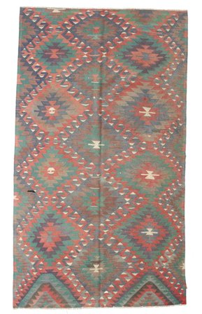 Kilim Vintage Turkish Rug Hand Woven 177X306 Brown/Pink Turkey