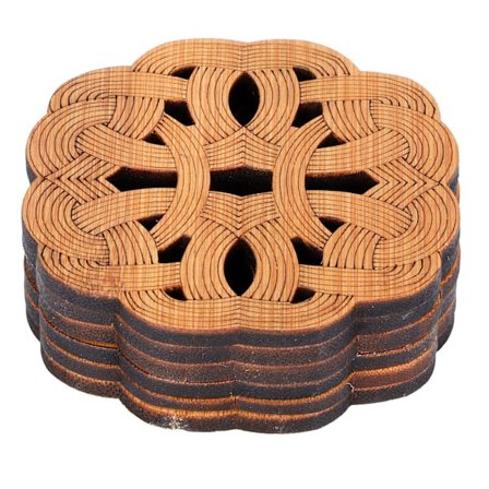 6 st bambu glasunderlägg tekoppsmatta Antiscald värmeisoleringsdyna teceremonitillbehör (typ 2)