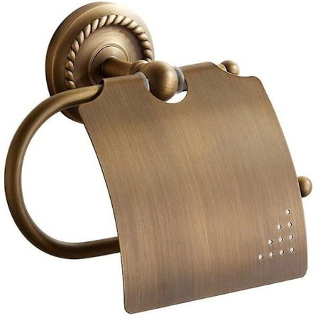 Udskåret Antik Badeværelse Toiletpapirholder Toilet Rulleholder Med Låg Fuld Kobber Messing Bronze Vægmonteret Holder