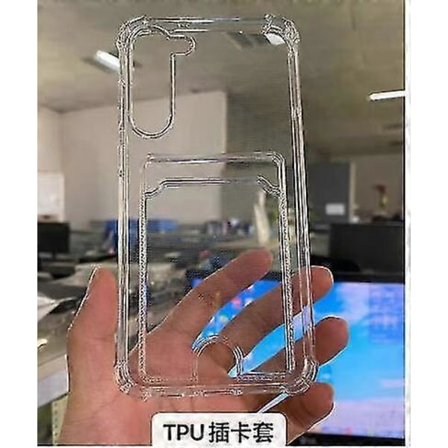 Transparent Mjukt Skal Med Korthållare Anti-Gulnande Skydd Kompatibelt Med Samsung Galaxy S23 Ultra Plus