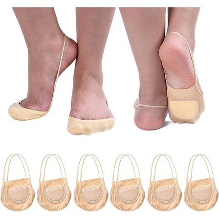 Zeltauto Dam Slingback Sheer Liner Strumpor Damer Osynliga Tåskydd Strumpor Låg Skurna No Show Strumpor Med Fotkudde För Klackar, 6 Par
