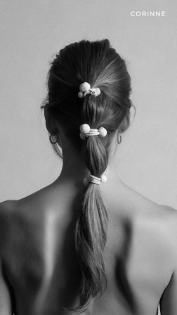 CORINNE Hairtie PomPom "Ibiza" 3-pack Pink, Hår, Hårpynt, Hårelastikker