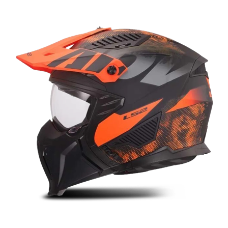 Halvhjelm LS2 OF606 Drifter Gas Grå/Oransje M