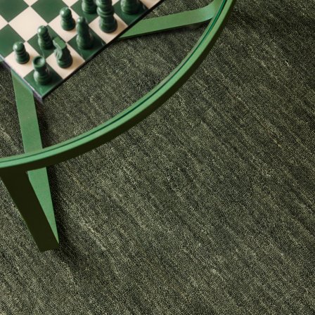 Wool Rug Green - Handloom Fringes 200 x 300 cm