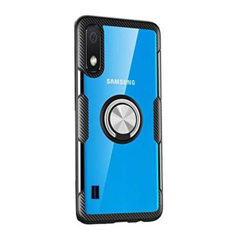 Tukeva suojakuori sormustelineellä - Samsung Galaxy A10 Svart/Silver