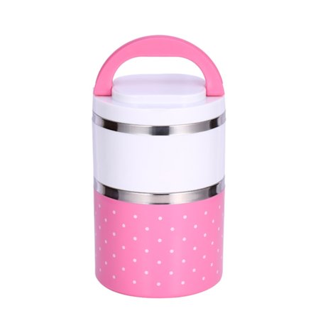 2-lags rustfri stål isoleret termo madkasse madbeholder varm