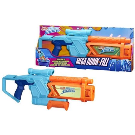 Nerf Vattenpistol Mega Dunk-Fill, enkel och snabb påfyllning, 1L tank, Nerf Super Soaker, från 6 år.