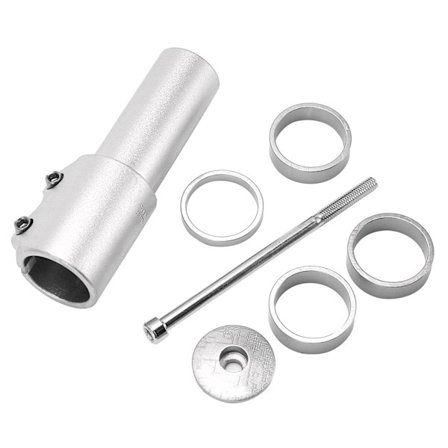 Cykel Framgaffel Styrrör Förlängare Aluminiumlegering Cykel Styrstam Höjare Handtagsadapter Silver